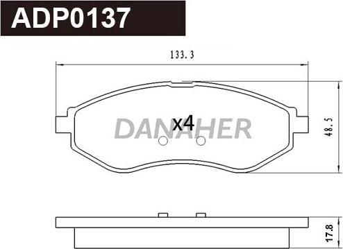 Danaher ADP0137 - Kit de plaquettes de frein, frein à disque cwaw.fr