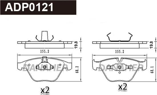 Danaher ADP0121 - Kit de plaquettes de frein, frein à disque cwaw.fr