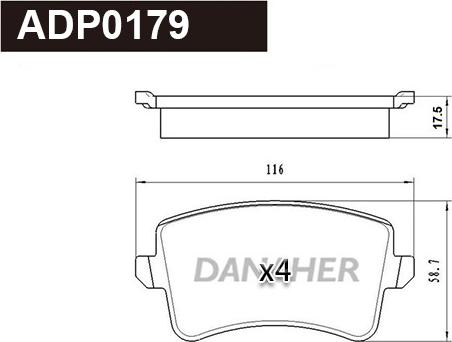 Danaher ADP0179 - Kit de plaquettes de frein, frein à disque cwaw.fr