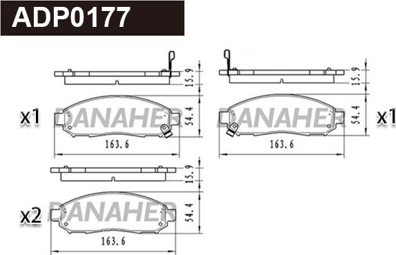 Danaher ADP0177 - Kit de plaquettes de frein, frein à disque cwaw.fr