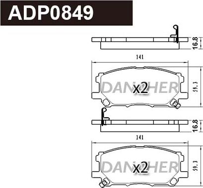 Danaher ADP0849 - Kit de plaquettes de frein, frein à disque cwaw.fr