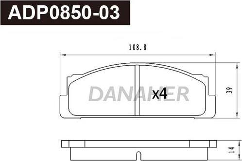 Danaher ADP0850-03 - Kit de plaquettes de frein, frein à disque cwaw.fr