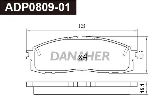 Danaher ADP0809-01 - Kit de plaquettes de frein, frein à disque cwaw.fr