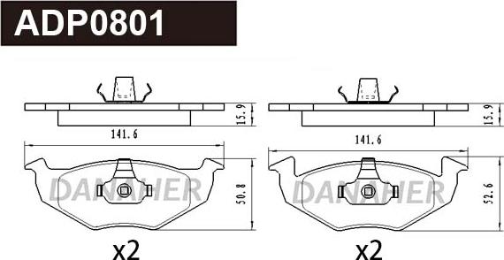 Danaher ADP0801 - Kit de plaquettes de frein, frein à disque cwaw.fr