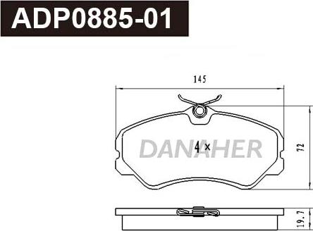 Danaher ADP0885-01 - Kit de plaquettes de frein, frein à disque cwaw.fr