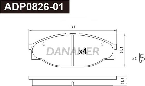 Danaher ADP0826-01 - Kit de plaquettes de frein, frein à disque cwaw.fr