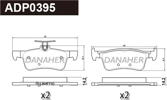 Danaher ADP0395 - Kit de plaquettes de frein, frein à disque cwaw.fr