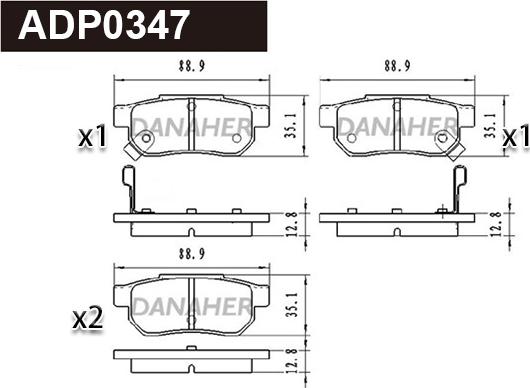 Danaher ADP0347 - Kit de plaquettes de frein, frein à disque cwaw.fr