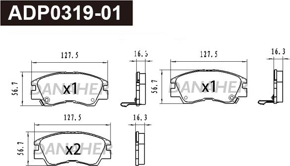 Danaher ADP0319-01 - Kit de plaquettes de frein, frein à disque cwaw.fr