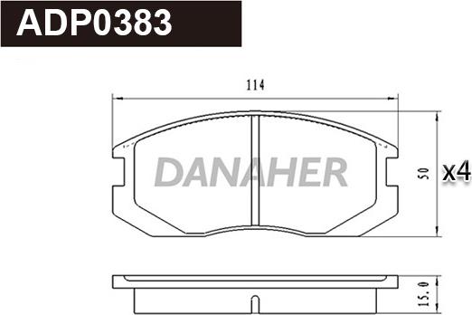 Danaher ADP0383 - Kit de plaquettes de frein, frein à disque cwaw.fr