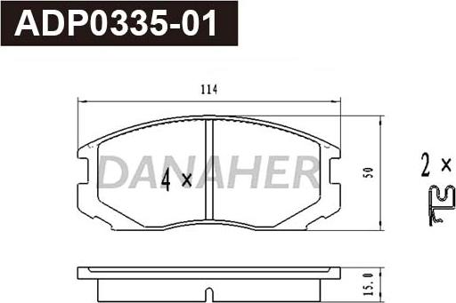 Danaher ADP0335-01 - Kit de plaquettes de frein, frein à disque cwaw.fr