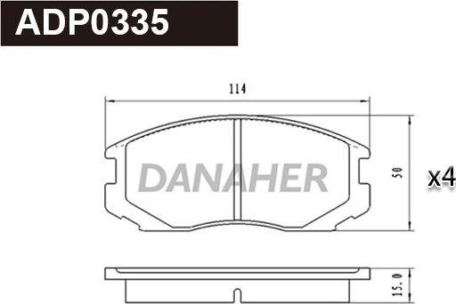 Danaher ADP0335 - Kit de plaquettes de frein, frein à disque cwaw.fr