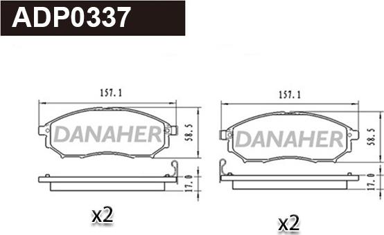 Danaher ADP0337 - Kit de plaquettes de frein, frein à disque cwaw.fr