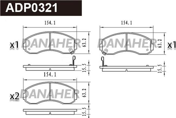 Danaher ADP0321 - Kit de plaquettes de frein, frein à disque cwaw.fr