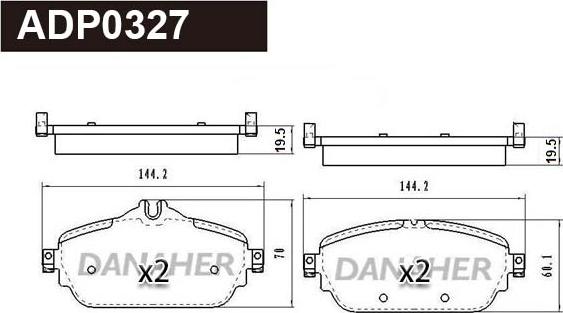 Danaher ADP0327 - Kit de plaquettes de frein, frein à disque cwaw.fr