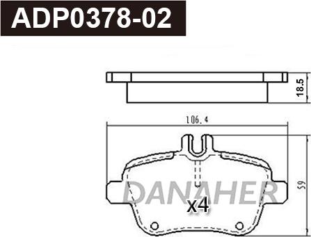 Danaher ADP0378-02 - Kit de plaquettes de frein, frein à disque cwaw.fr