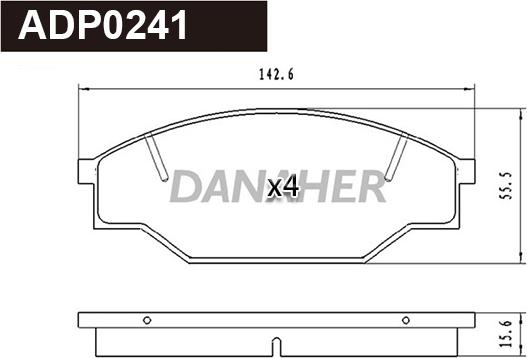 Danaher ADP0241 - Kit de plaquettes de frein, frein à disque cwaw.fr