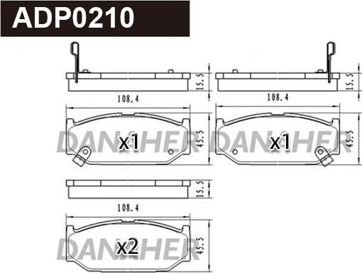 Danaher ADP0210 - Kit de plaquettes de frein, frein à disque cwaw.fr