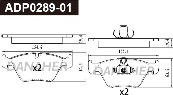 Danaher ADP0289-01 - Kit de plaquettes de frein, frein à disque cwaw.fr