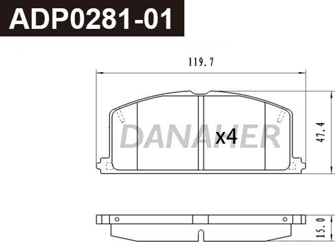 Danaher ADP0281-01 - Kit de plaquettes de frein, frein à disque cwaw.fr