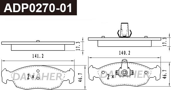 Danaher ADP0270-01 - Kit de plaquettes de frein, frein à disque cwaw.fr