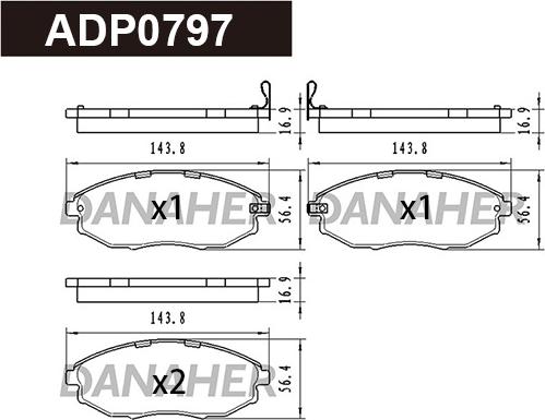 Danaher ADP0797 - Kit de plaquettes de frein, frein à disque cwaw.fr