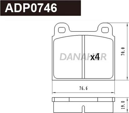 Danaher ADP0746 - Kit de plaquettes de frein, frein à disque cwaw.fr