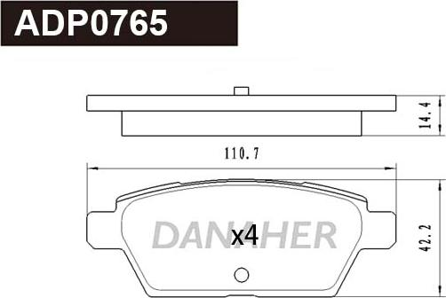 Danaher ADP0765 - Kit de plaquettes de frein, frein à disque cwaw.fr