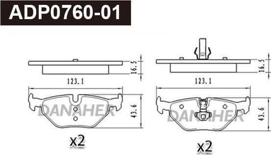 Danaher ADP0760-01 - Kit de plaquettes de frein, frein à disque cwaw.fr