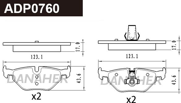 Danaher ADP0760 - Kit de plaquettes de frein, frein à disque cwaw.fr