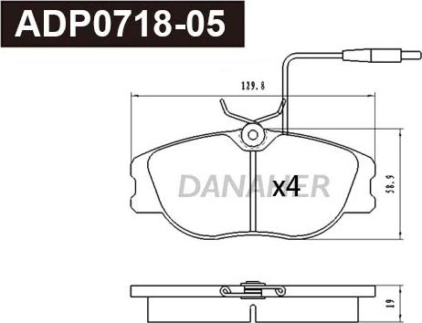 Danaher ADP0718-05 - Kit de plaquettes de frein, frein à disque cwaw.fr