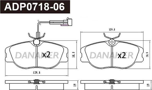 Danaher ADP0718-06 - Kit de plaquettes de frein, frein à disque cwaw.fr