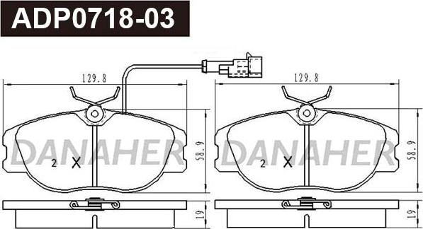 Danaher ADP0718-03 - Kit de plaquettes de frein, frein à disque cwaw.fr