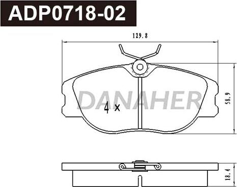 Danaher ADP0718-02 - Kit de plaquettes de frein, frein à disque cwaw.fr