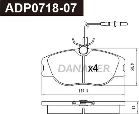 Danaher ADP0718-07 - Kit de plaquettes de frein, frein à disque cwaw.fr