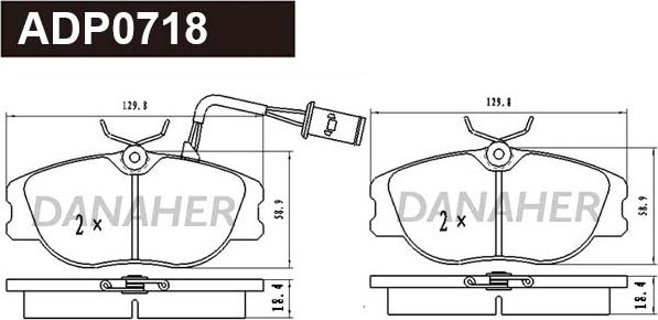 Danaher ADP0718 - Kit de plaquettes de frein, frein à disque cwaw.fr