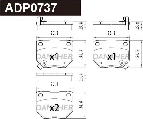 Danaher ADP0737 - Kit de plaquettes de frein, frein à disque cwaw.fr