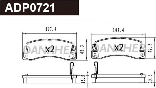 Danaher ADP0721 - Kit de plaquettes de frein, frein à disque cwaw.fr