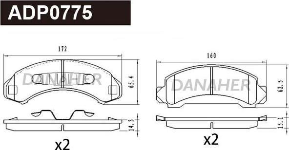 Danaher ADP0775 - Kit de plaquettes de frein, frein à disque cwaw.fr