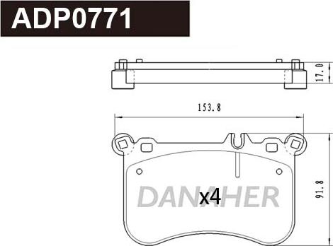 Danaher ADP0771 - Kit de plaquettes de frein, frein à disque cwaw.fr