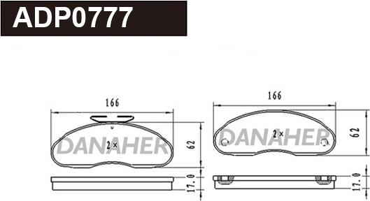 Danaher ADP0777 - Kit de plaquettes de frein, frein à disque cwaw.fr