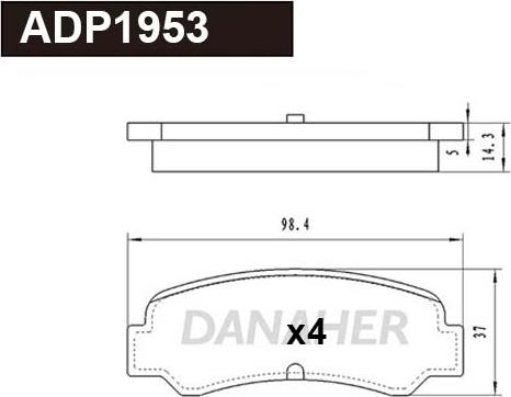 Danaher ADP1953 - Kit de plaquettes de frein, frein à disque cwaw.fr