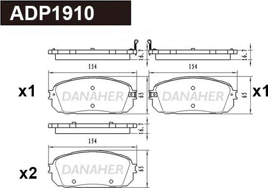 Danaher ADP1910 - Kit de plaquettes de frein, frein à disque cwaw.fr