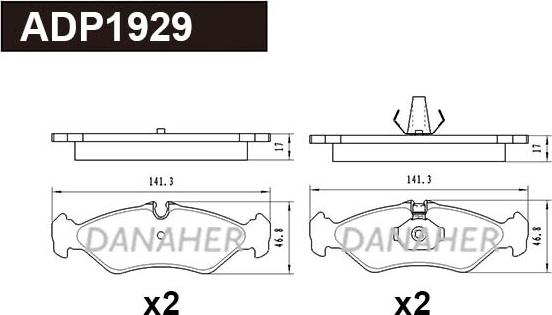 Danaher ADP1929 - Kit de plaquettes de frein, frein à disque cwaw.fr