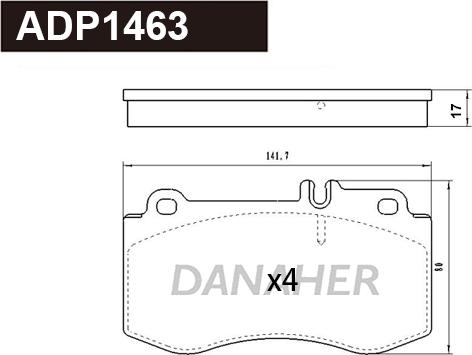 Danaher ADP1463 - Kit de plaquettes de frein, frein à disque cwaw.fr