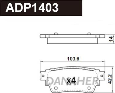 Danaher ADP1403 - Kit de plaquettes de frein, frein à disque cwaw.fr