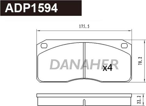 Danaher ADP1594 - Kit de plaquettes de frein, frein à disque cwaw.fr