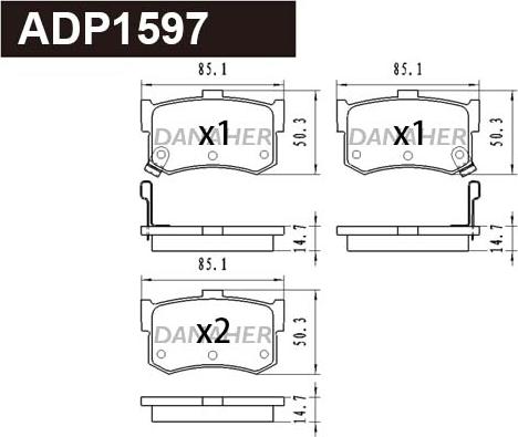 Danaher ADP1597 - Kit de plaquettes de frein, frein à disque cwaw.fr