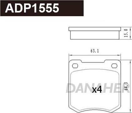 Danaher ADP1555 - Kit de plaquettes de frein, frein à disque cwaw.fr