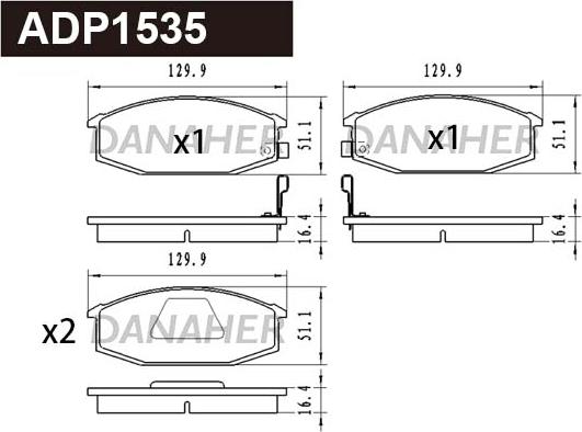 Danaher ADP1535 - Kit de plaquettes de frein, frein à disque cwaw.fr